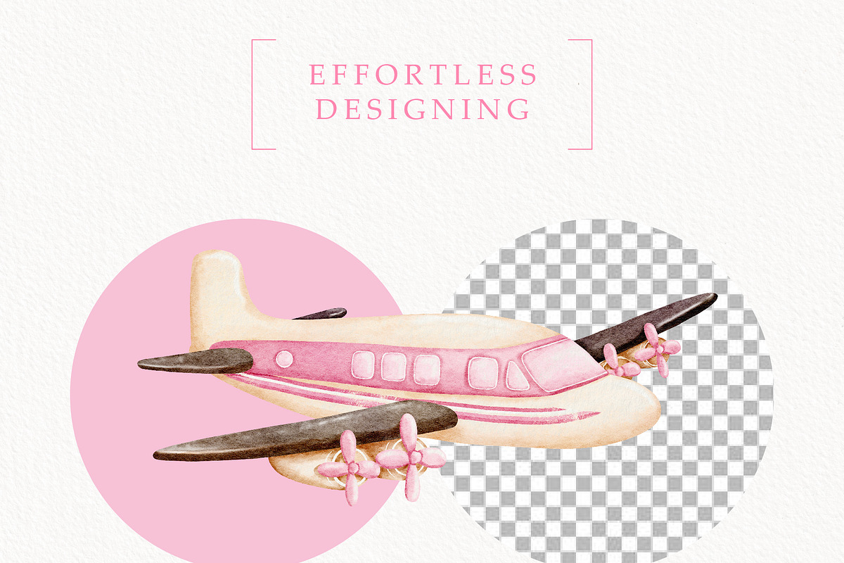 Watercolor Air Transport Clipart, a Transportation Illustration by TitaLivingArt (Photo 7 of 10)