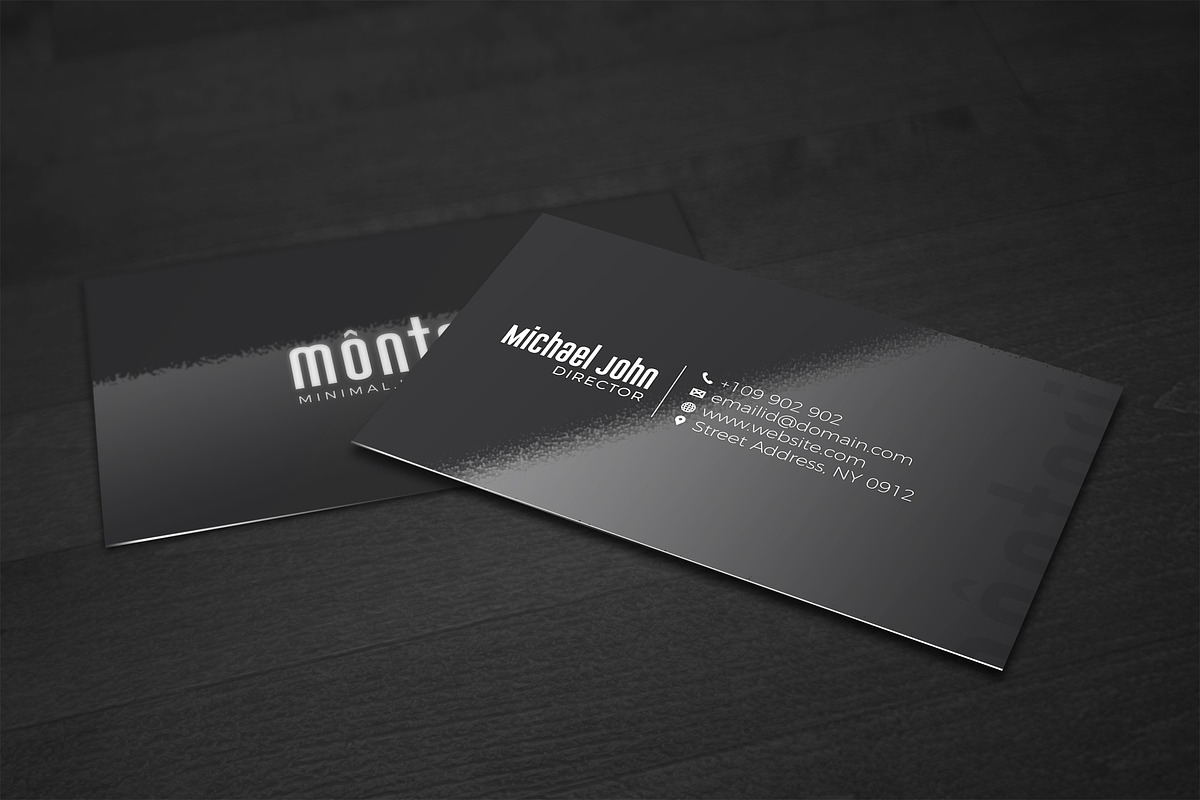 Minimal Black Business Card, a Business Card Template by GoldenPixelStudio (Photo 3 of 3)
