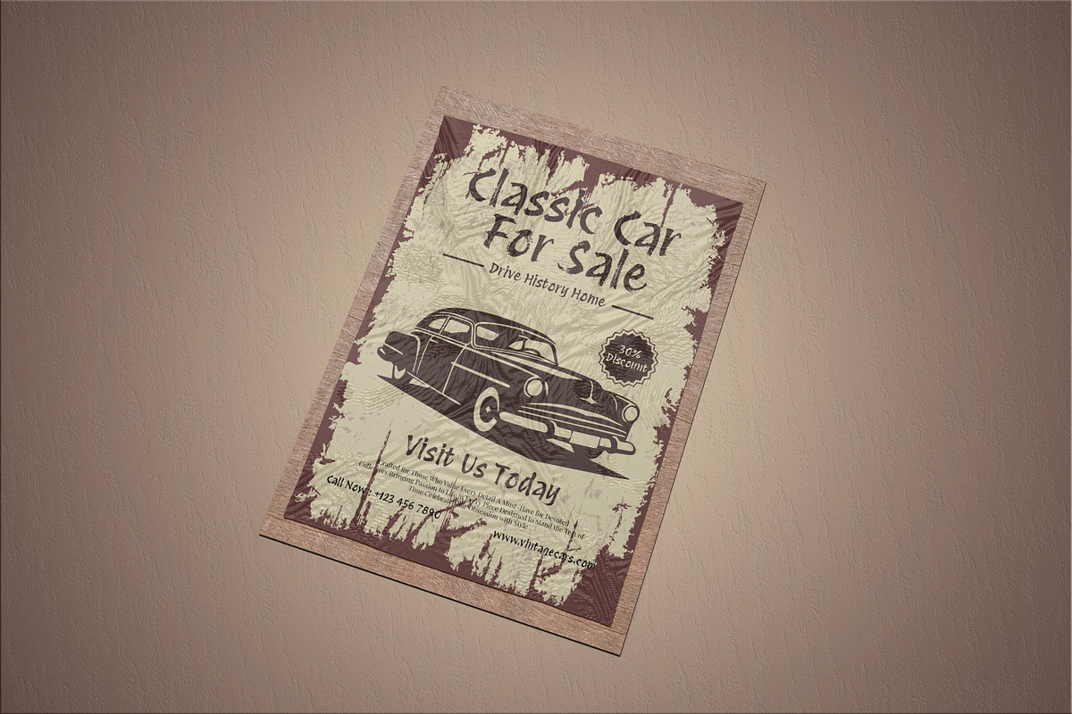 Classic Car Sales Flyer Template, a Flyer Template by Creatiya Type (Photo 3 of 3)
