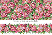 Protea seamless digital paper, a Pattern Graphic by Artmanata (Thumbnail 3 of 11)