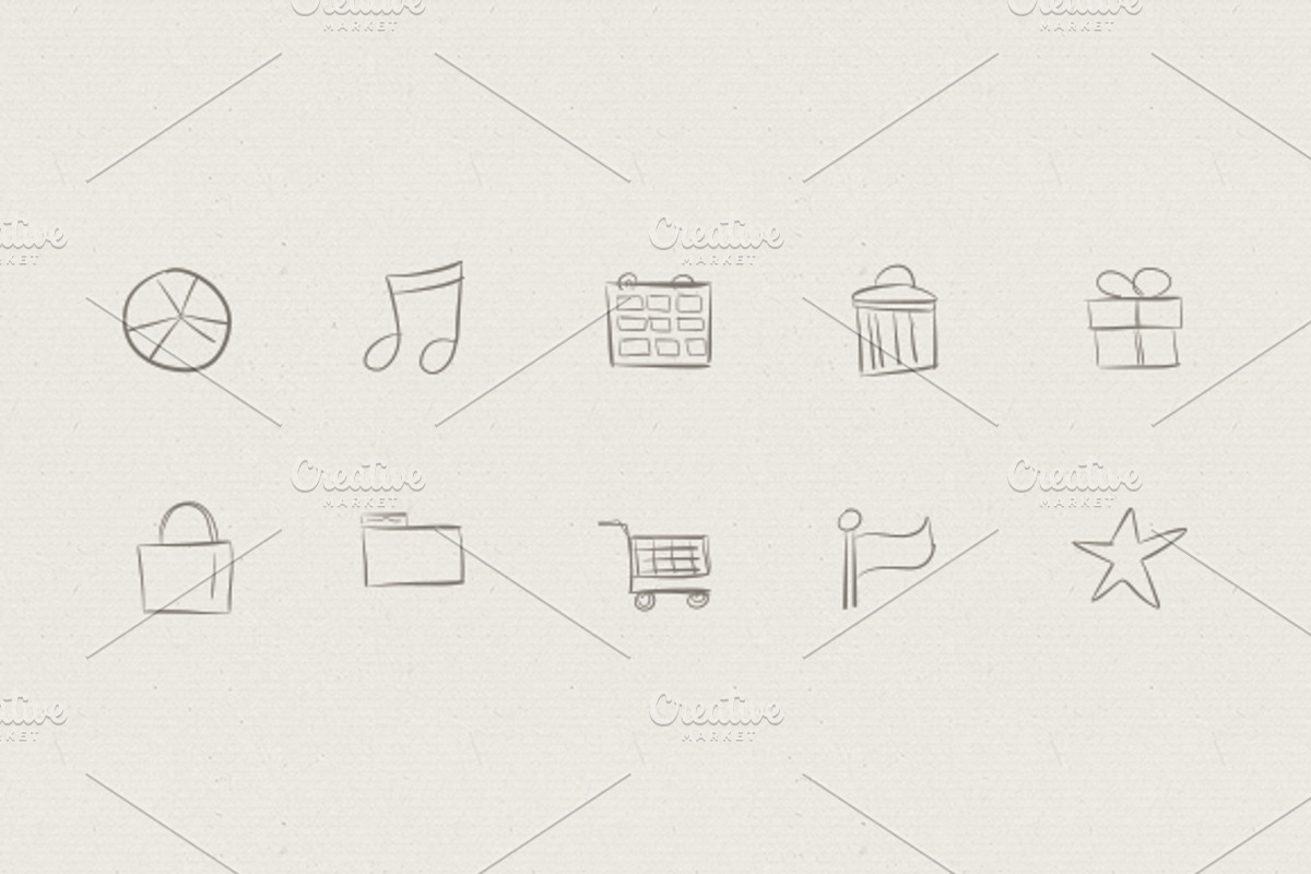 80 Hand Drawn Vector Icons, an Icon by Jamie Pickering (Photo 5 of 5)