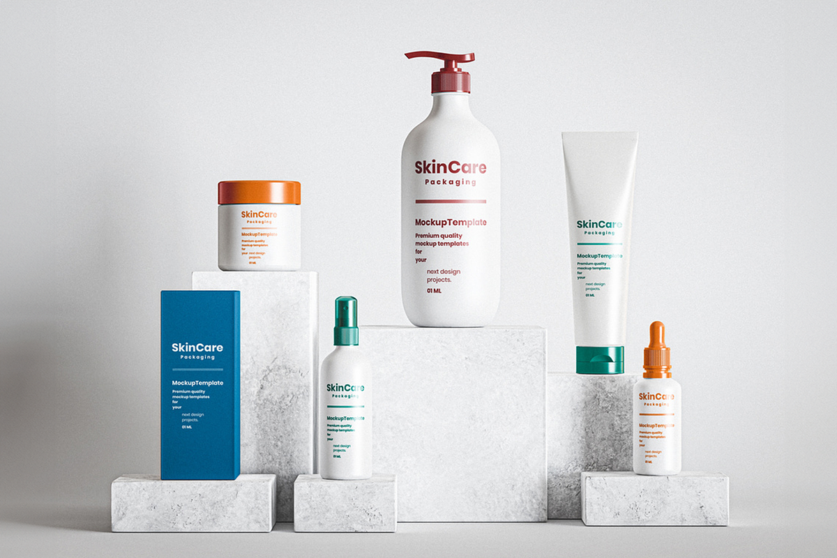 Skin Care Packaging Set Mockup, an Advertising Mockup by Se٧enStudio (Photo 2 of 2)
