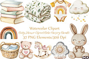 Baby Shower Clipart,Boho Nursery Cli, an Illustration by DreamCafeArt (Thumbnail 1 of 7)