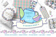 Teapots & Teacups Design Set, an Illustration by Sketchbook Designs (Thumbnail 1 of 13)