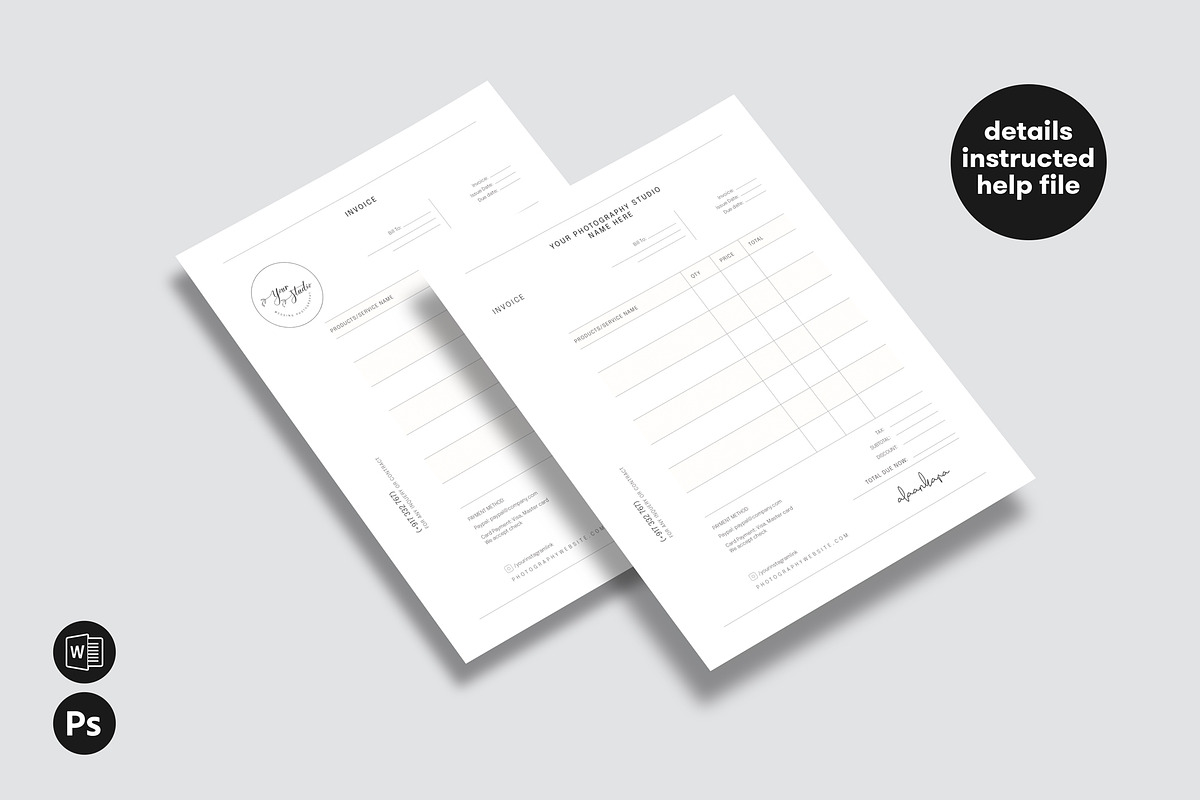 Printable Modern Invoice Template, a Stationery Template by Axpand (Photo 6 of 6)
