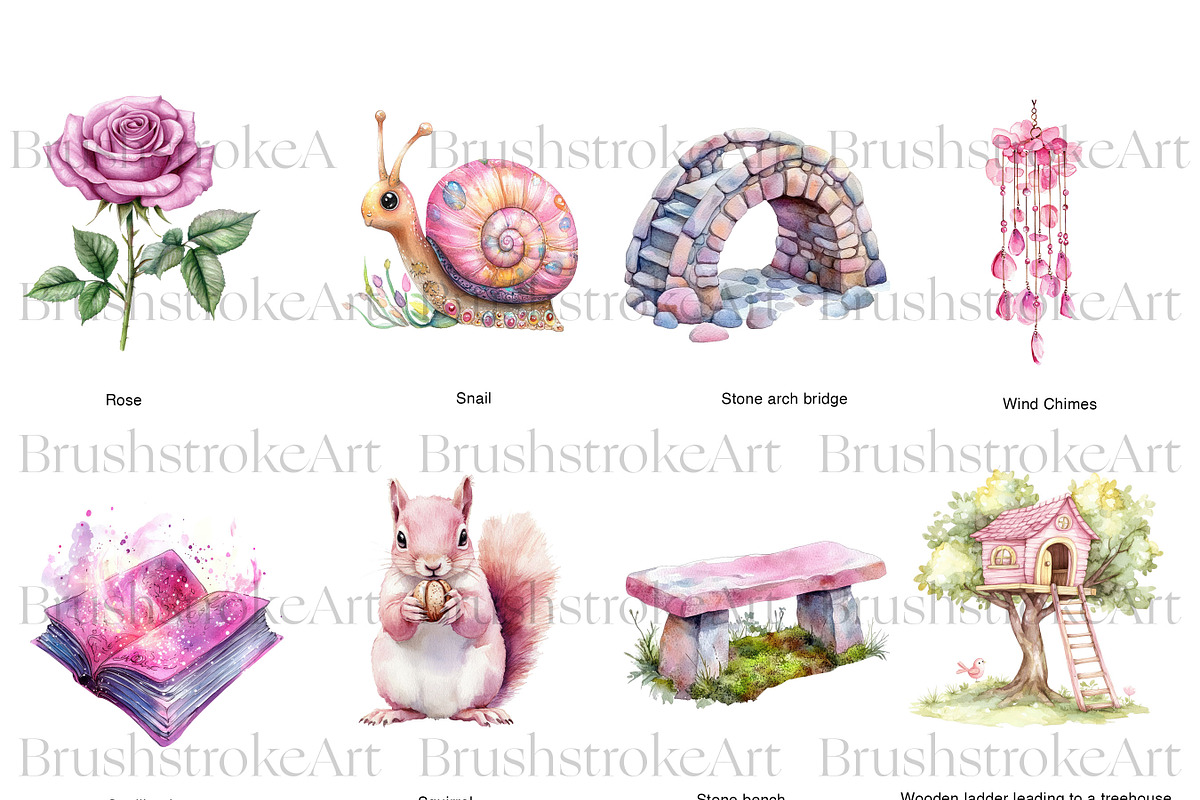 Pink Fairy Clipart, Watercolor Fairy, a Decorative Illustration by BrushstrokeArtGB (Photo 6 of 9)