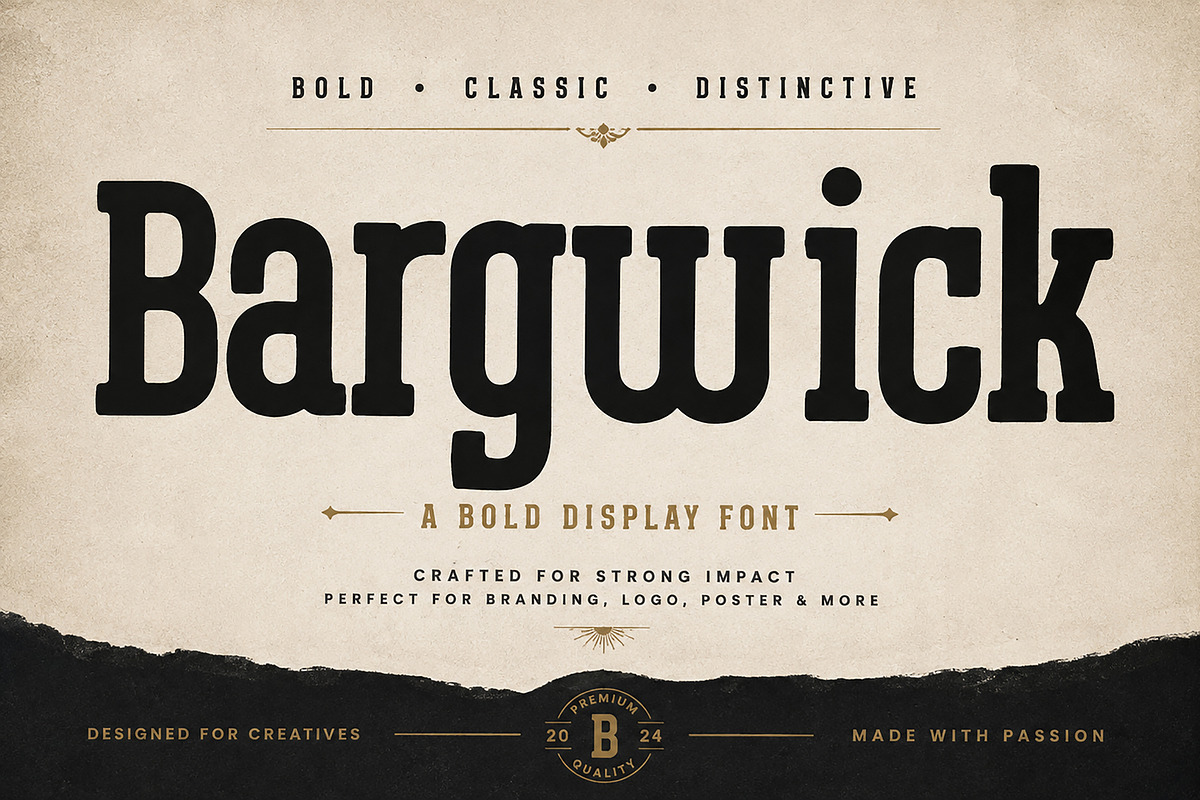 Bargwick _ display font, a Sans Serif Font by Wow Magic (Photo 1 of 4)