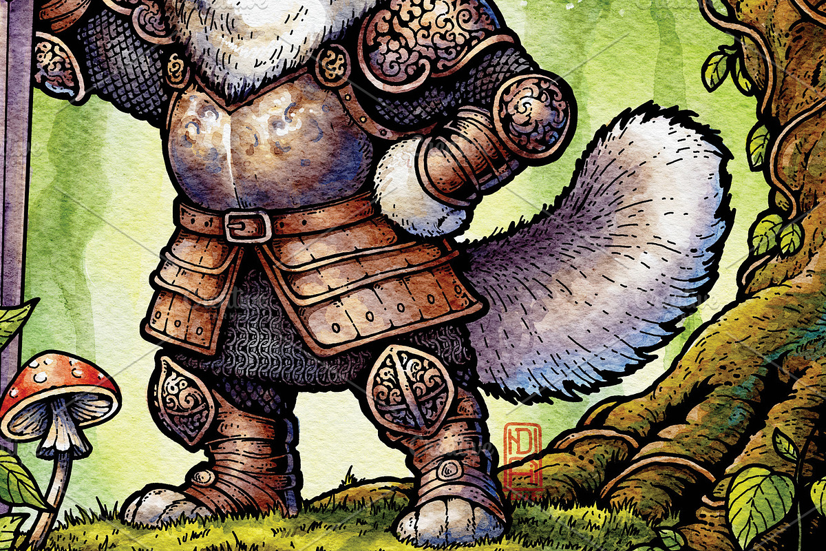 Watercolor Fantasy Creature, Husky, an Illustration by NStudio (Photo 1 of 7)