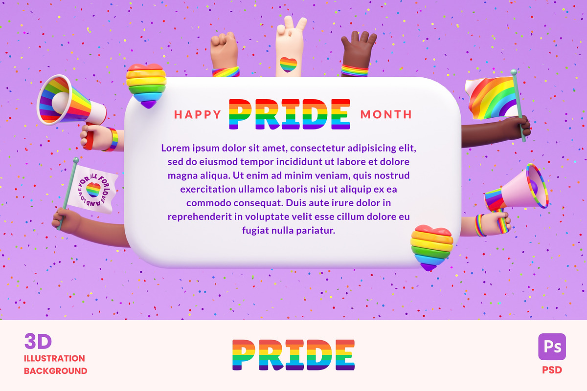 Pride Month Message Template, a Background Graphic by TandemStock (Photo 1 of 3)