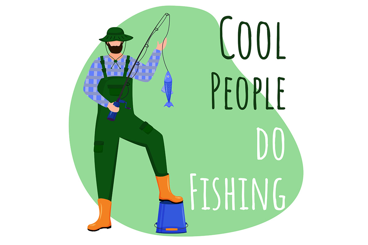 Cool people do fishing post, a Poster Template by IMG visuals characters