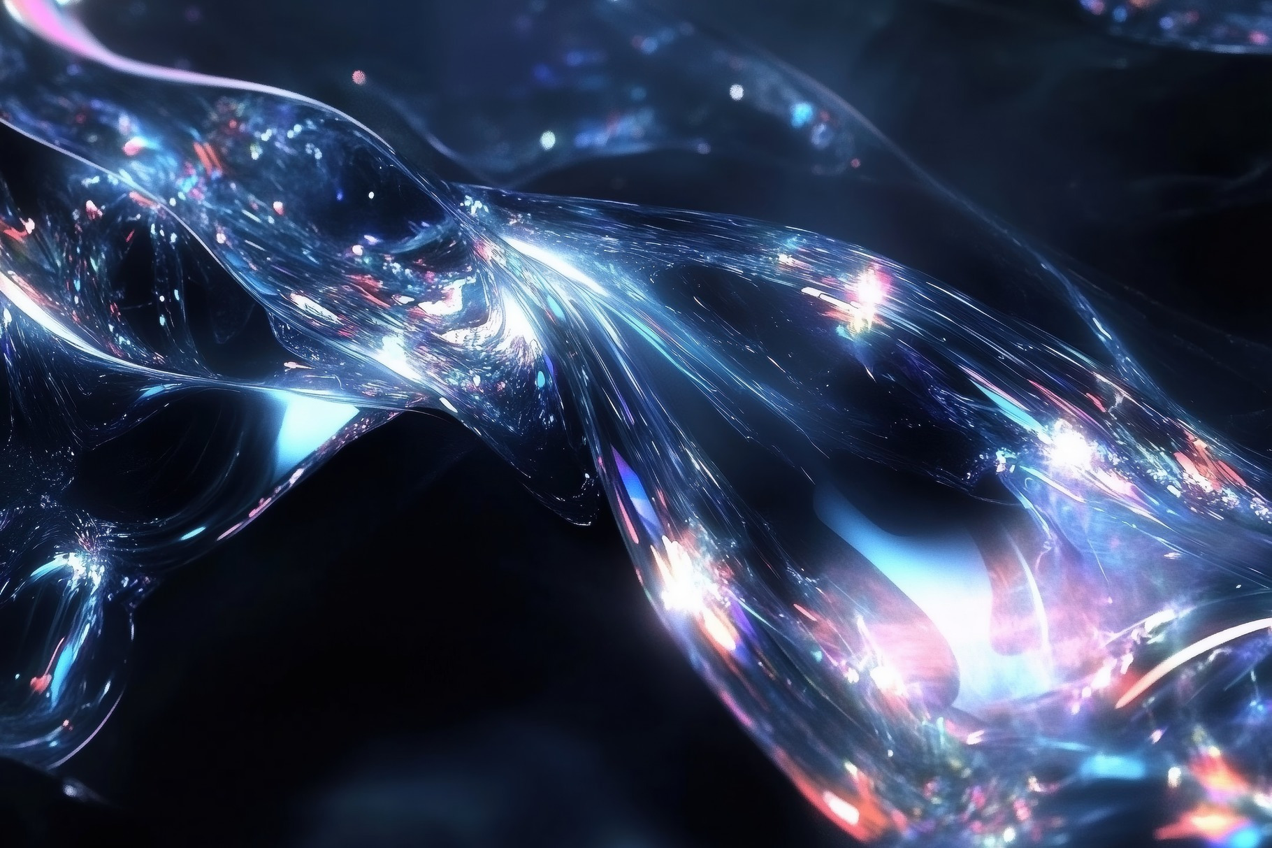 An abstract representation of flowing, translucent waves with ...