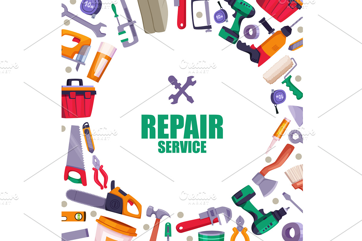 Repair service. circle design shape, an Illustration by Onyx
