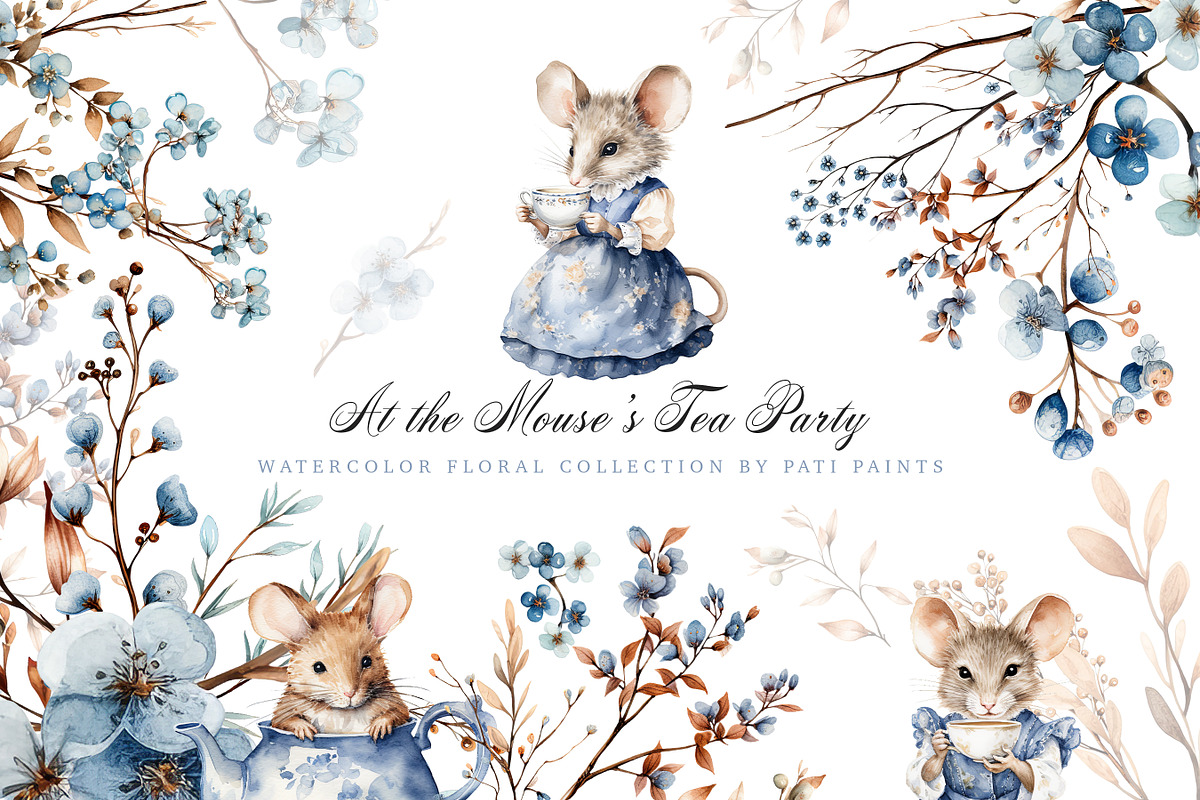 At The Mice Tea Party Collection, an Animal Illustration by Pati Paints (Photo 1 of 14)