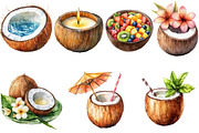 Summer Coconut Clipart Bundle, an Illustration by Pixels.Craft (Thumbnail 5 of 7)