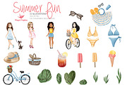 Summer days watercolor illustrations, a Person Illustration by Winged Graphics (Thumbnail 3 of 3)