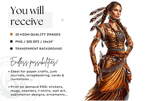 Native Spirit Cowgirls Clipart