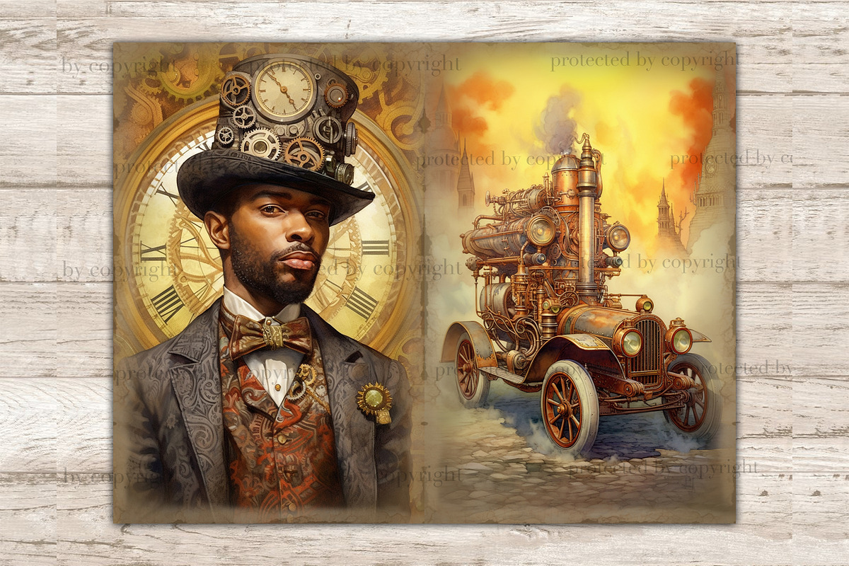 Steampunk Junk Journal Paper, a Person Illustration by GlamArtZhanna (Photo 7 of 9)