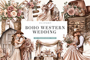 Boho Western Wedding Clipart Bundle, a Person Illustration by BusyDaydesign (Thumbnail 1 of 9)