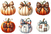 Watercolor Fall Bow Pumpkins Clipart, an Illustration by Libby Wishes (Thumbnail 7 of 7)