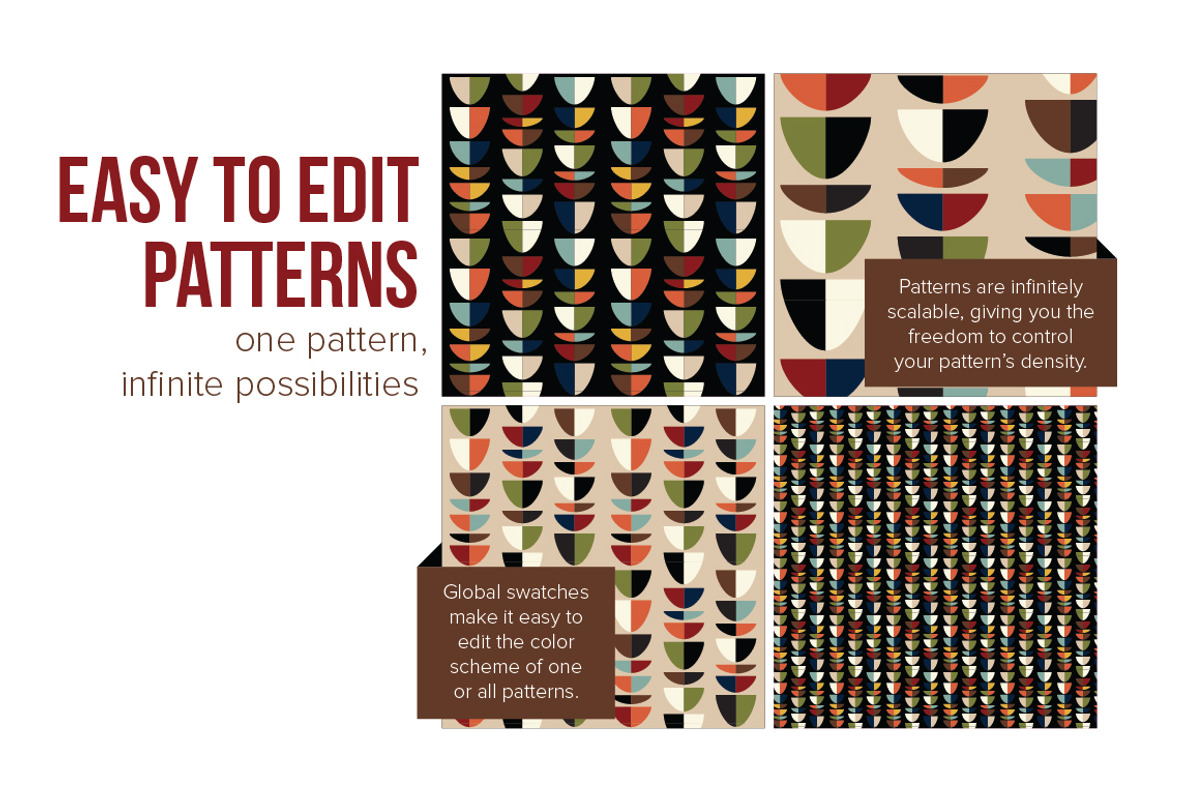 MID CENTURY MODERN Pattern Bundle, a Pattern Graphic by Anugraha Design (Photo 4 of 6)