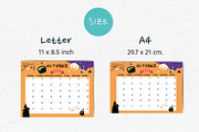 cute calendar for kid design, a Print Template by Piixypeach (Thumbnail 4 of 10)
