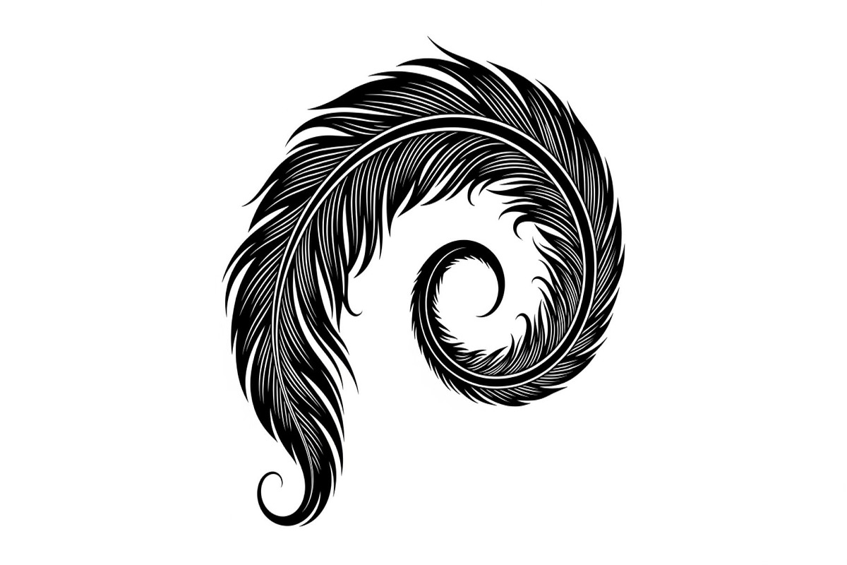 Vintage Feather Swirl SVG Bundle, an Illustration by Creativeshirt (Photo 10 of 31)