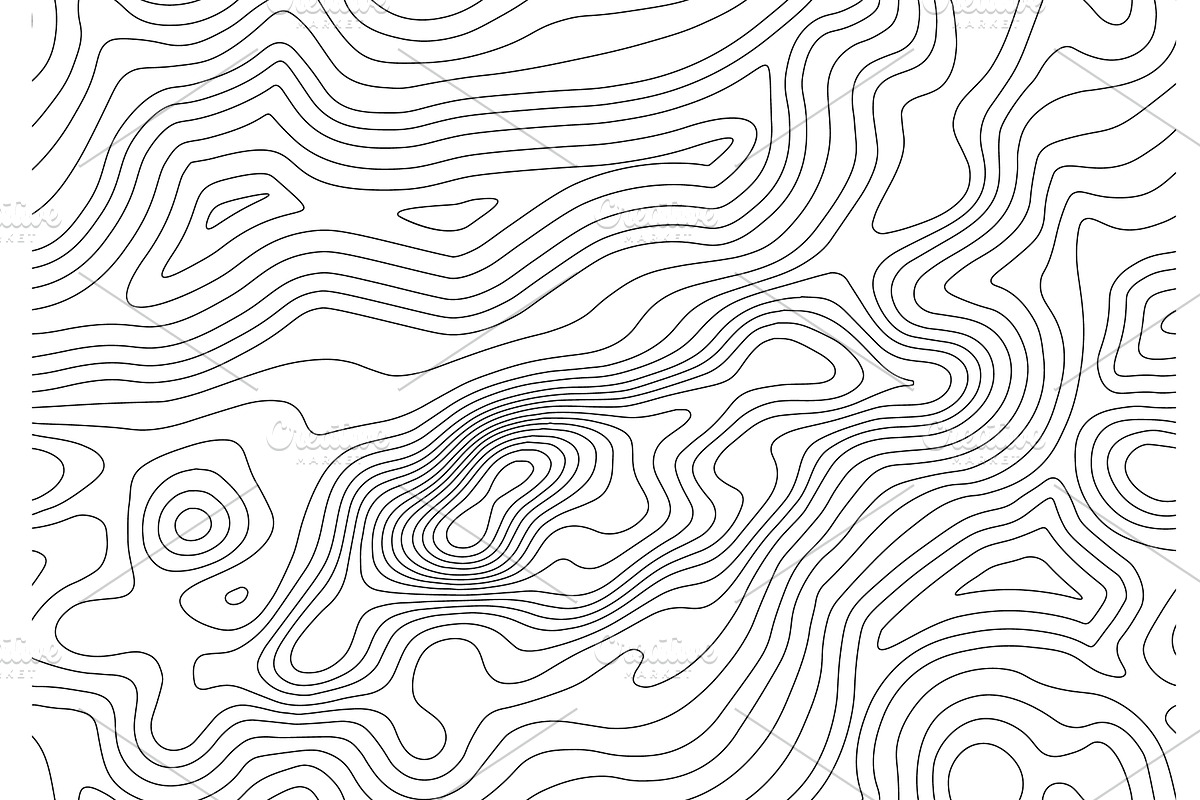 Seamless vector topographic map, an Illustration by RDShop