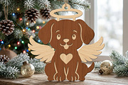 Dog Angel Bauble Laser Cut Wood File, an Object Graphic by Libby Wishes (Thumbnail 3 of 3)