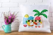 Watercolor Gnomes Summer Beach Clipa, an Illustration by Noey smiley (Thumbnail 8 of 8)