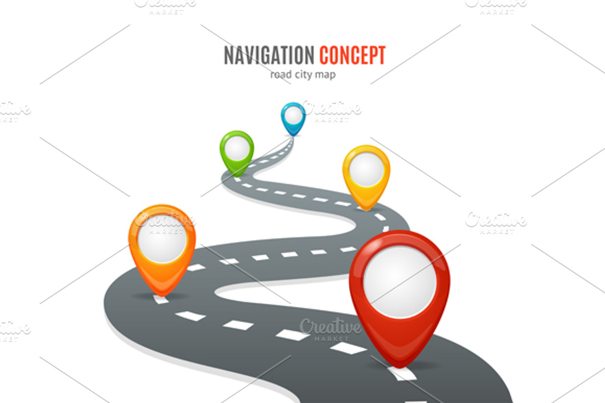 Navigation Concept. Vector, an Object Illustration by Vector and Templates
