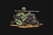 Skeleton Soldier with Rocket, an Object Illustration by nomlimo.com (Thumbnail 1 of 3)