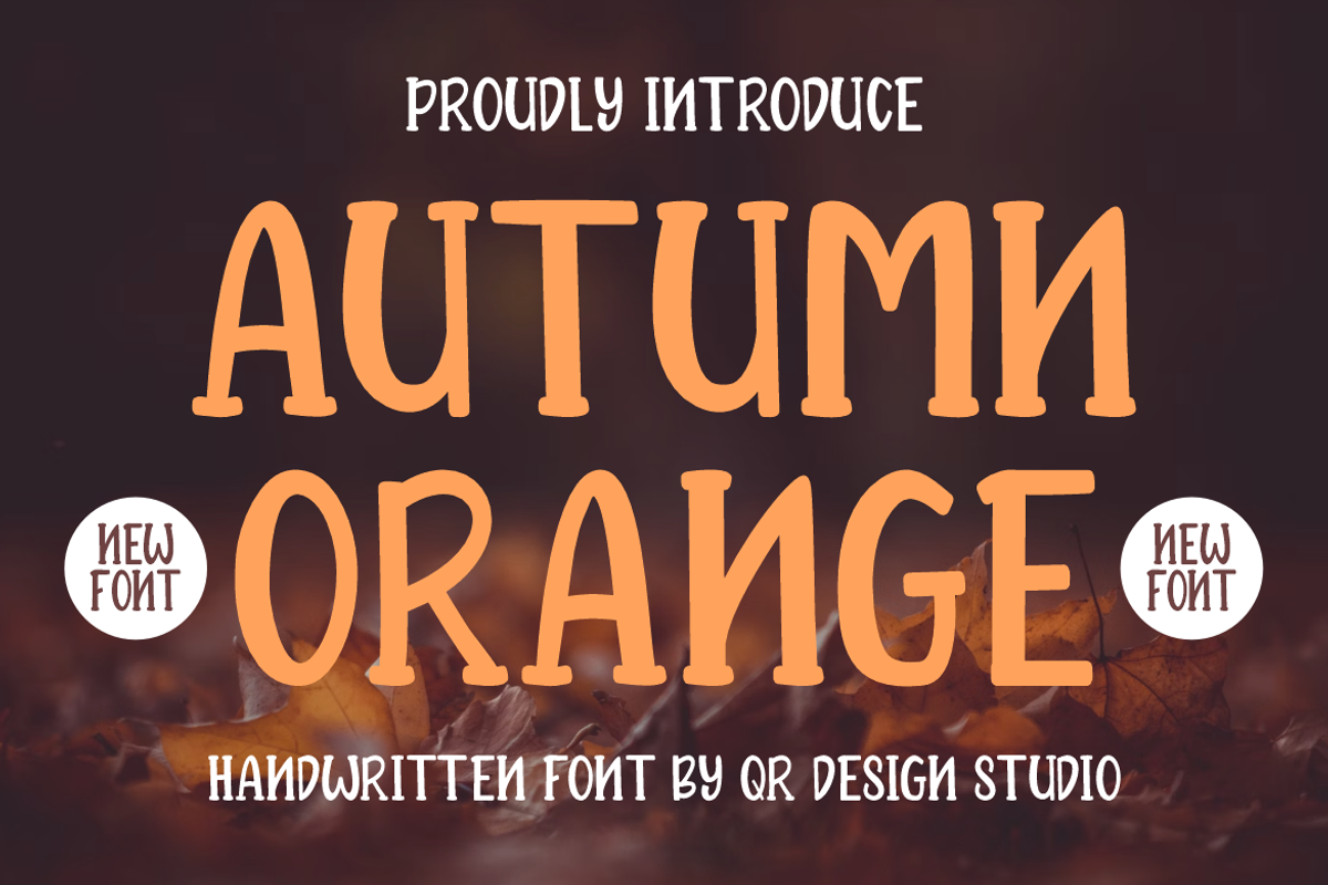 Autumn Orange, a Handwritten Font by QR Design Studio (Photo 1 of 9)