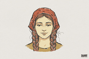 Boho Woman With Braids PNG, Hand, an Illustration by SharpMarketplace