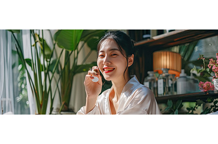 Happy young Asian woman in silk, a Person Photo by Neirfy