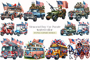 Memorial Day Car Parade Clipart, an Illustration by DreamArtGraphic (Thumbnail 1 of 4)