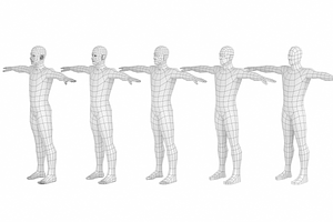 Natural Male T-Pose In 5 Topologies