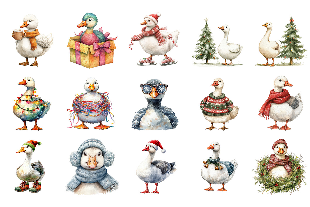 Christmas Silly Goose PNG Clipart, an Illustration by Designking (Photo 2 of 5)