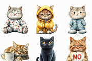 Quirky Cat Clipart Bundle, an Illustration by Craft Nest (Thumbnail 4 of 6)