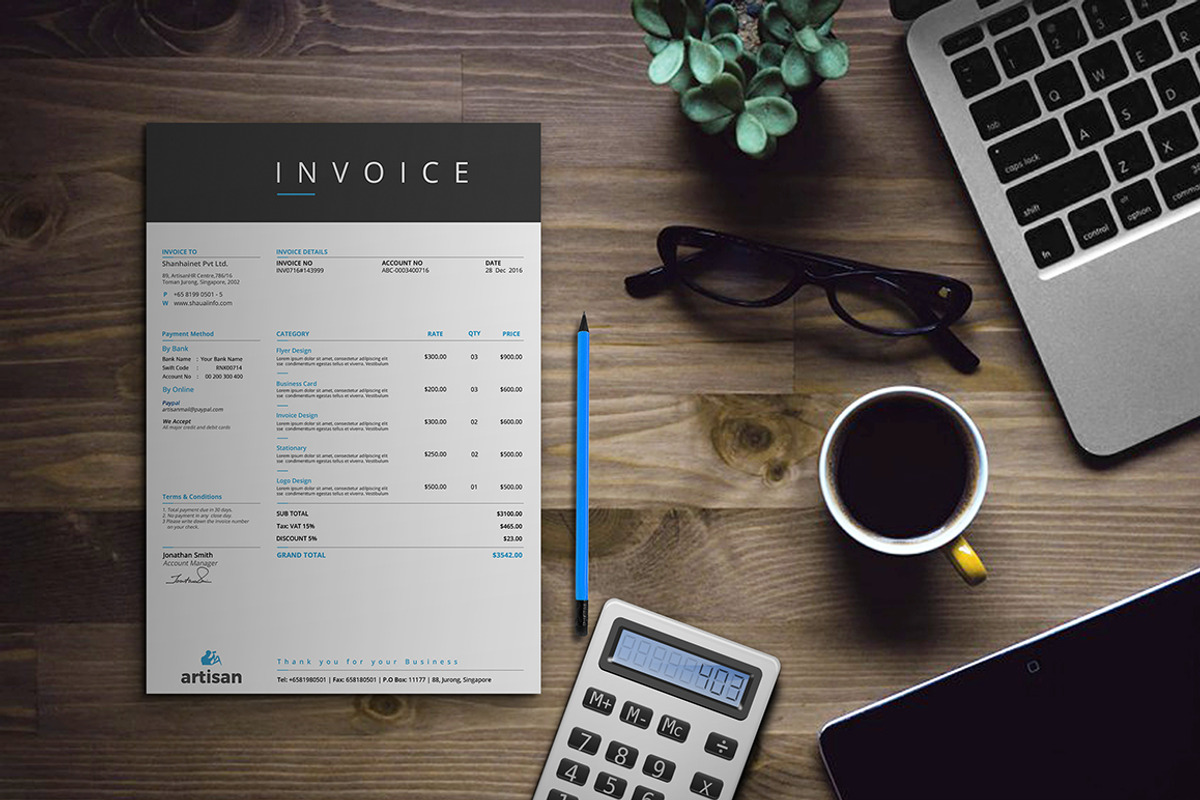 Invoice Bundle, a Stationery Template by artisanHR (Photo 3 of 11)