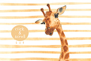 Watercolor giraffes 2, an Illustration by Olga Bonitas (Thumbnail 5 of 7)