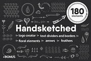 Handsketched elements, logo creator, an Object Graphic by Dasha Efremova (Thumbnail 1 of 11)