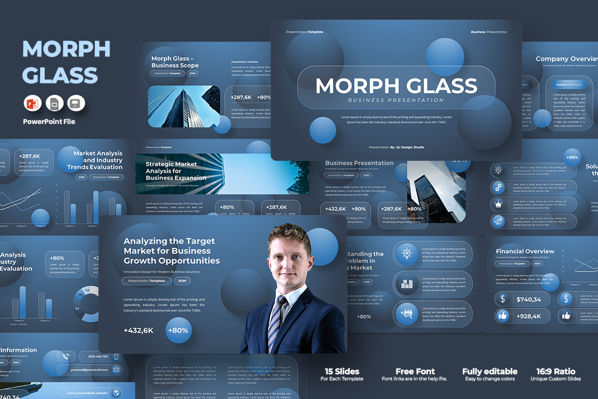 Morph Glass - Business PowerPoint, a Presentation Template by QR Design Studio (Photo 1 of 3)