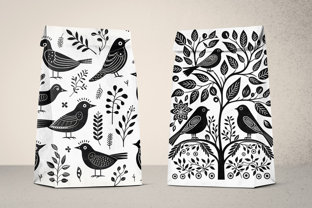 15 folk black bird wall art print, a Decorative Illustration by ARTOZEN DIGITAL (Photo 8 of 12)
