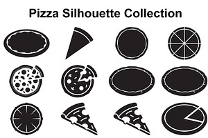Pizza Slice Silhouette Shapes