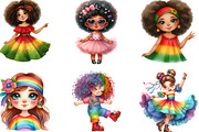 Cute Juneteenth Afro Girl Clipart, an Illustration by Designking (Thumbnail 2 of 4)