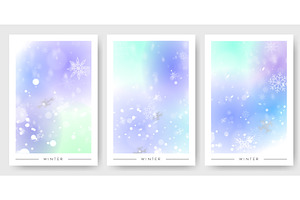 Elegant winter posters set with, an Illustration by art PVP - market