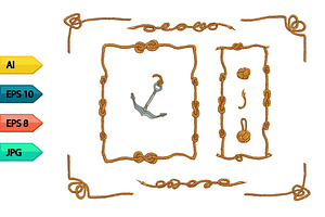 Rope frames and rope knots isolated 