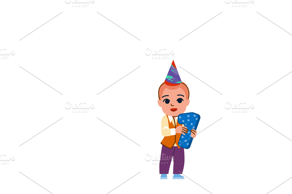 Baby boy celebrating first birthday, an Object Illustration by pikepicture