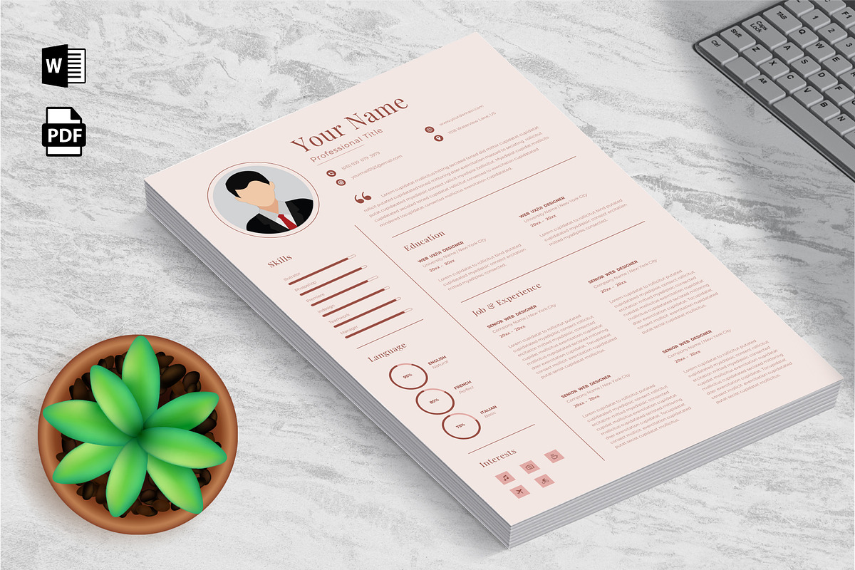 Pro Resume/CV Template | MS Word, a Resume Template by Blue Digital Studio (Photo 1 of 2)