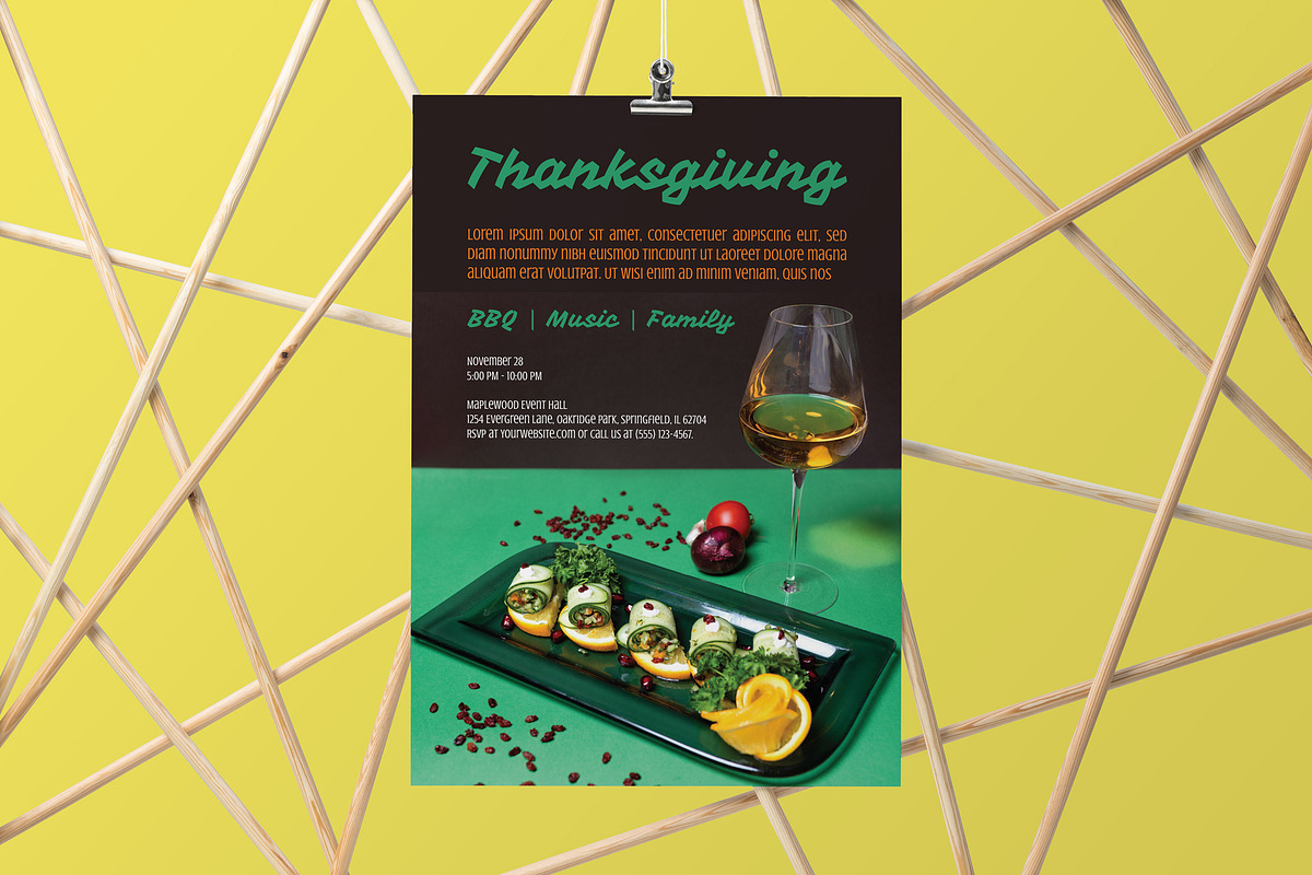Thanksgiving Poster + Social Media, a Flyer Template by Juru Rancang Graphic (Photo 3 of 3)